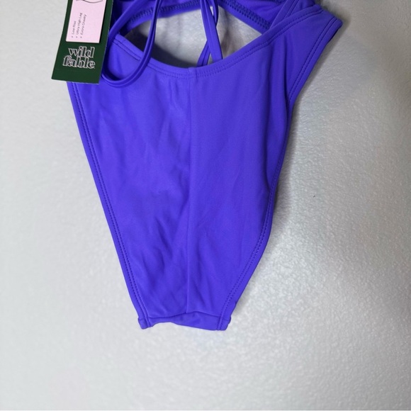 New XXS Vibrant Purple Cutout Swimsuit Wild Fable Woman’s swimsuit - Picture 4 of 12
